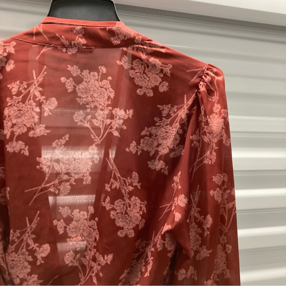 ANTONIO MELANI Burgundy Floral Wrap Blouse - Picture 9 of 11